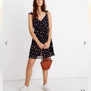 Madewell Ruffle-Strap Wrap Dress in Confetti Floral